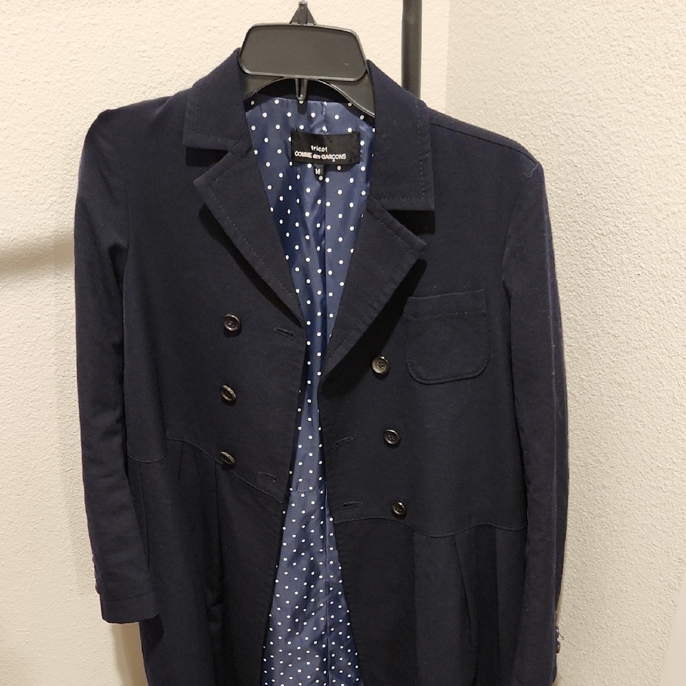 Comme des Garcons Dark Blue Trench Coat